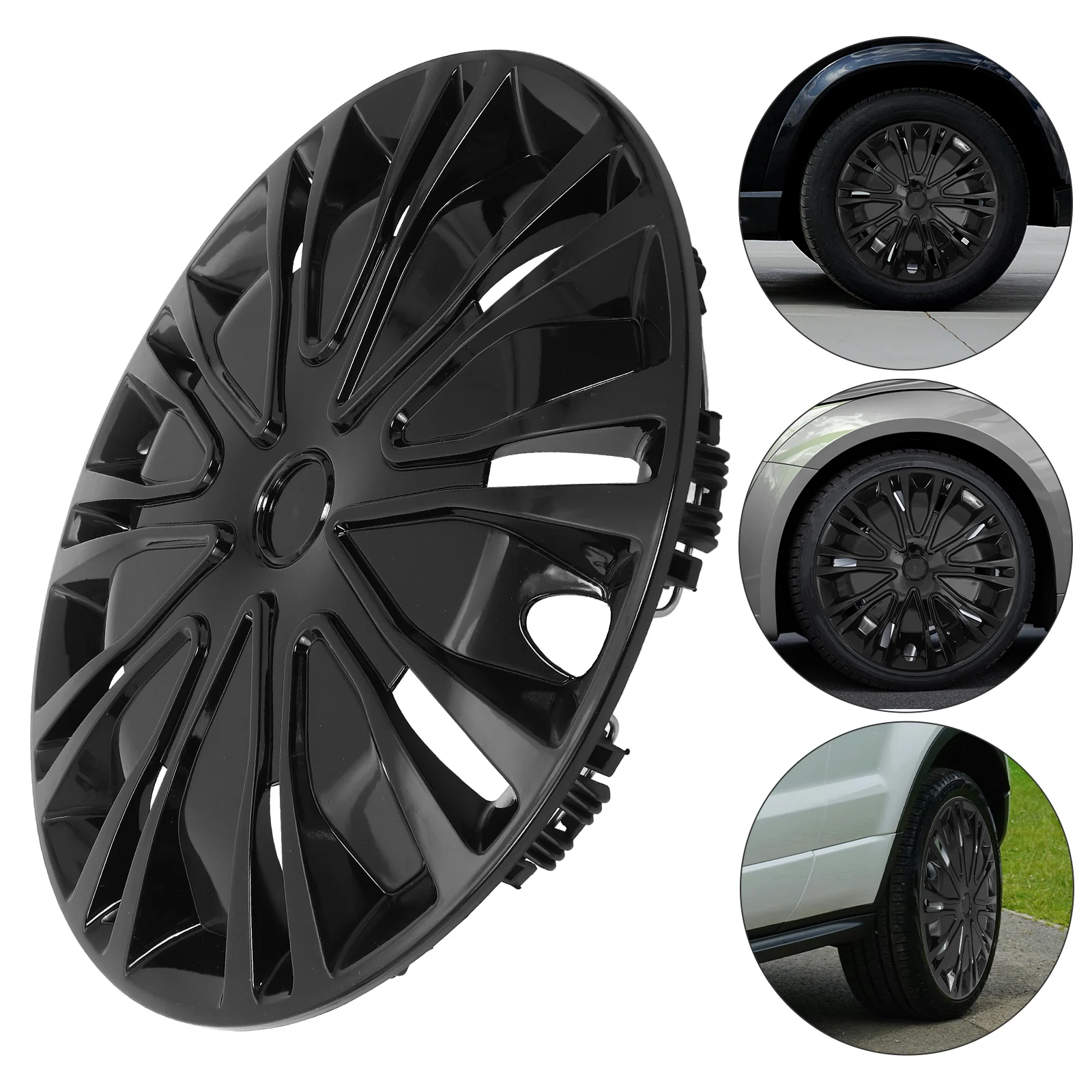 

14 Inch Stylish Hub Caps For Car Black Decorative Hub Covers For Car Wheel Covers Rim Protectors Automotive Accessories