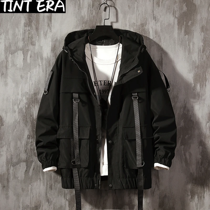 Tönung Ära Streetwear Herbst lässig Herren jacken Kapuze Harajuku Wind breaker Jacke für Frau Cargo Jacke Männer Casual Sportswear