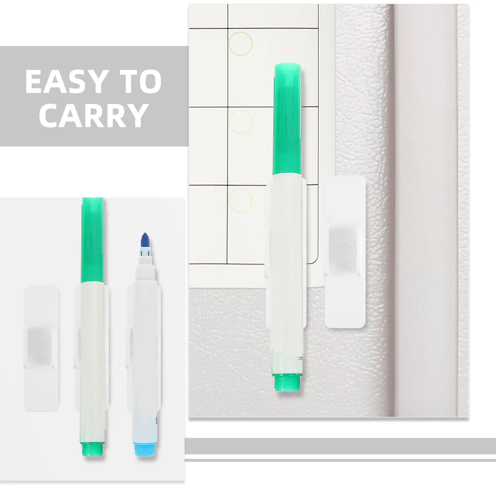 

10 Pcs Whiteboard Pen Clips Holder Adhesive Pencil Pocket School Supplies Metal Office