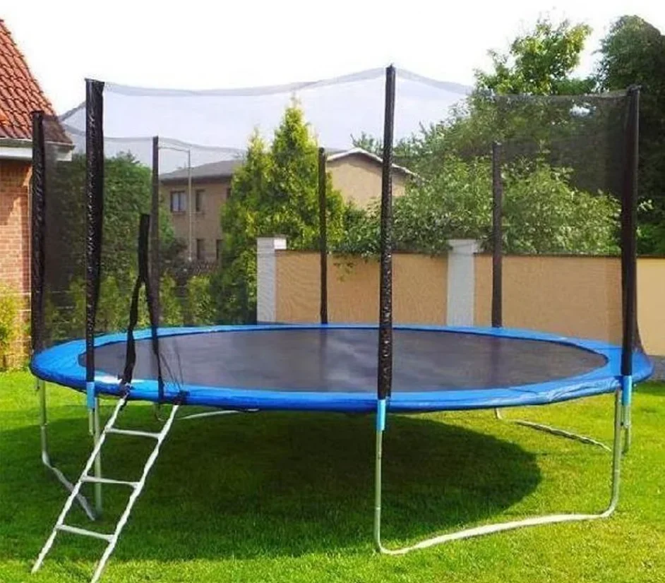 5-16ft Outdoor Trampoline with Protective Net For Kids Child Anti-fall Polyethylene Trampoline Jump Pad Safety  Protection Guard