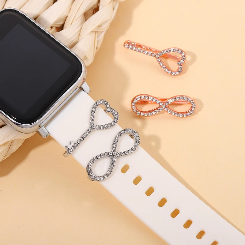 Dây Đeo Cao Su Quyến Rũ Cho Dây Đeo Thông Minh Tim Sáng Tạo Trang Trí Móng Tay Charm Phụ Kiện Dành Cho Iwatch Sport Vòng Đeo Tay Hạt Charm Trang Sức