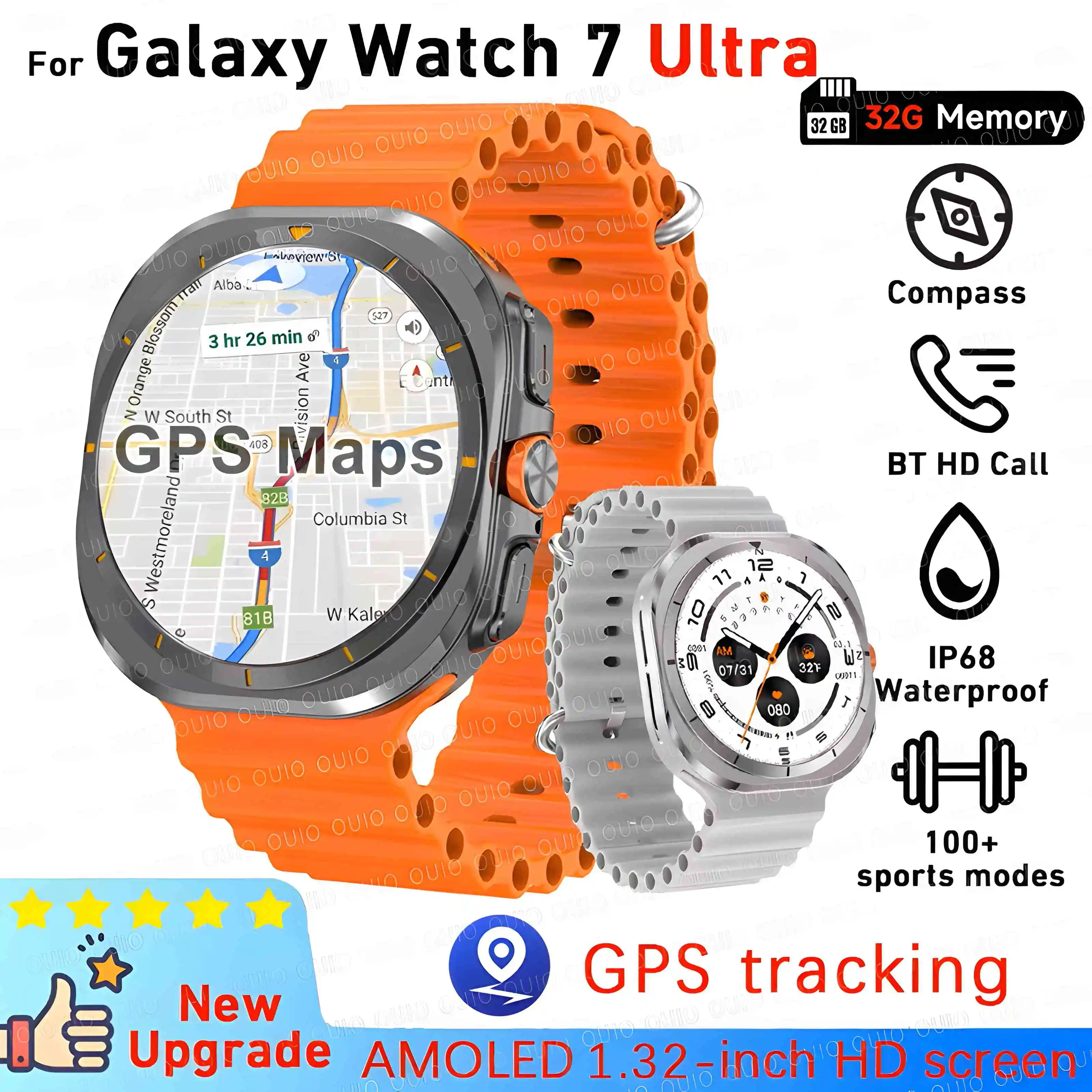 

For Samsung Galaxy Ultra mini Original SmartWatch AMOLED Screen Multi-Function Sports Fitness Tracker Health smartwatch 2025 NEW