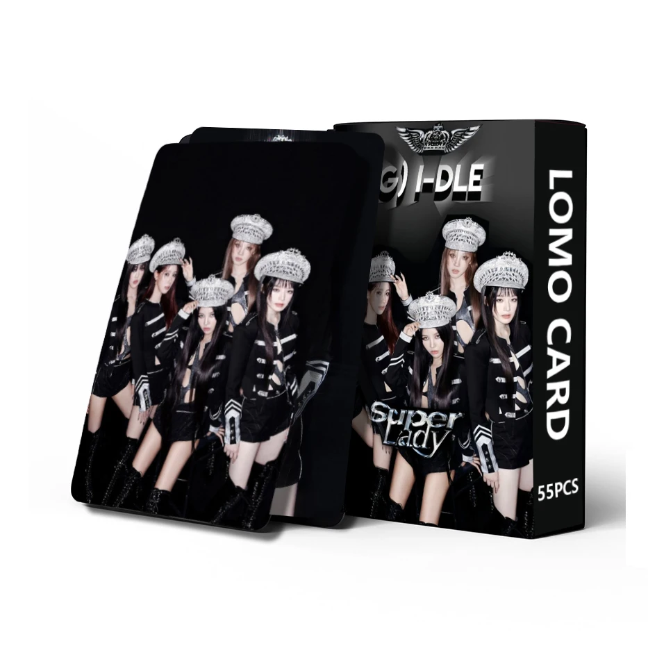 I-DLE ilove Die LOMO การ์ดสำหรับผู้หญิง, การ์ดโปสการ์ดรูปวงแหวนสำหรับผู้หญิงขนาด55ชิ้น/เซ็ต