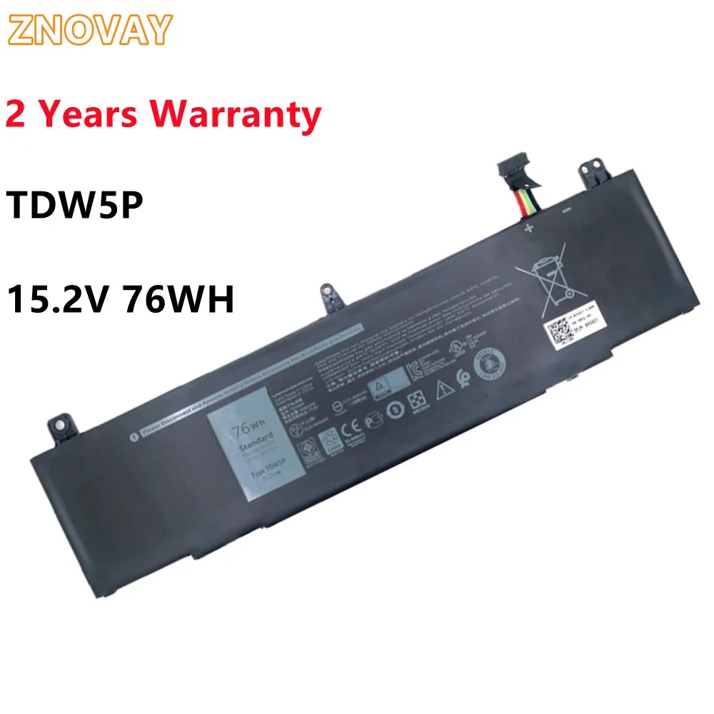 

ZNOVAY TDW5P JFWX7 04RRR3 0V9XD7 4RRR3 P81G P81G001 15.2V 76Wh For DELL Alienware 13 R3 ALW13C-1738 2508 2718 2738 2838