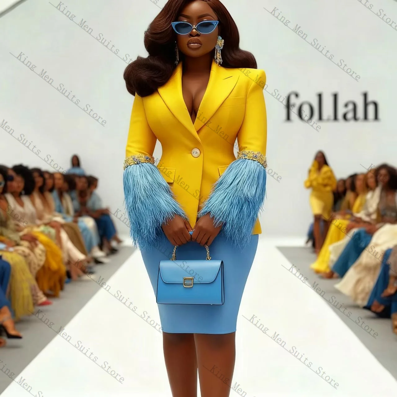 Luksusowy damski komplet z piórami, 2-częściowy: marynarka + krótka mini sukienka na studniówkę, bawełniany, szyty na miarę, formalny garnitur dla gościa weselnego, smoking, płaszcz, kurtka.