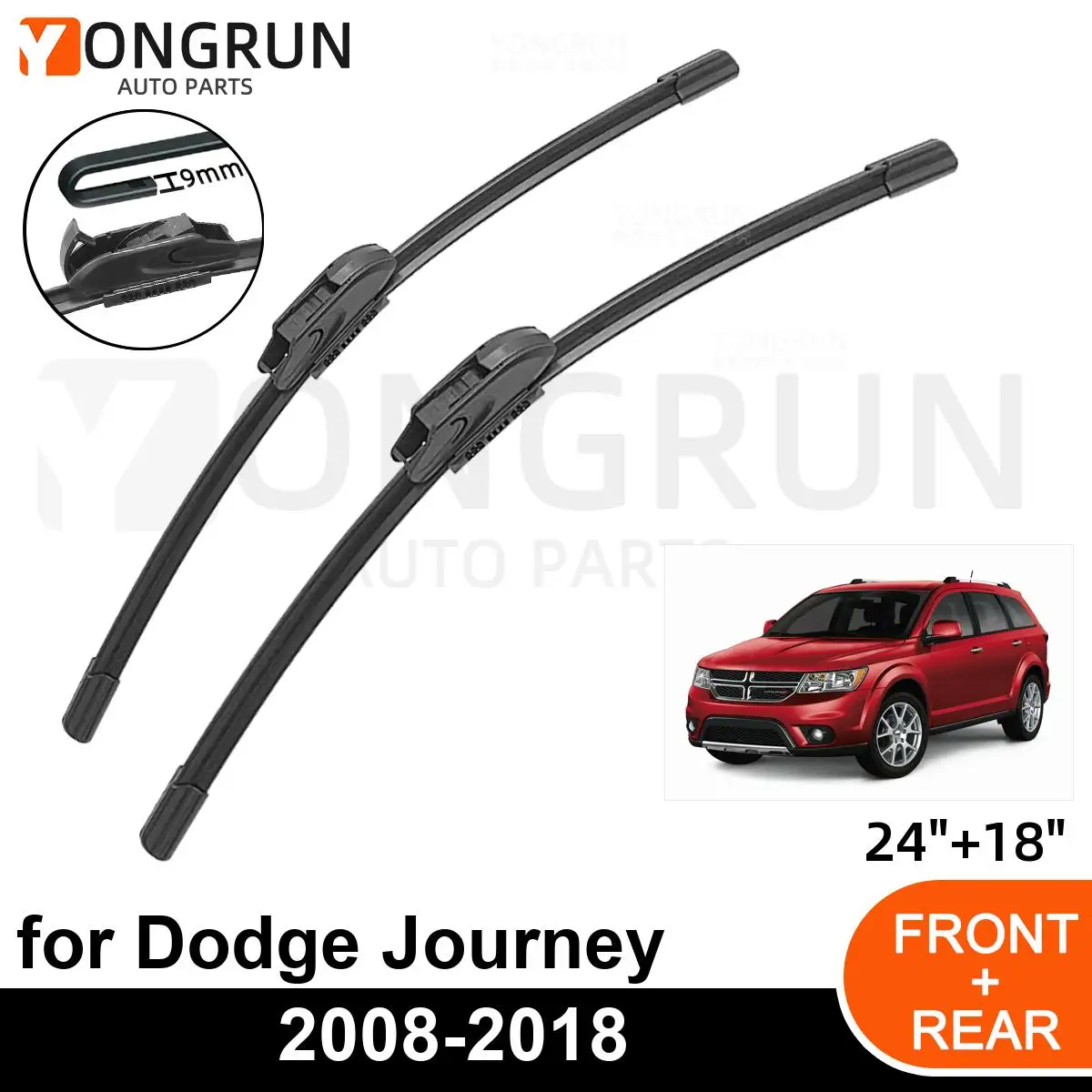 

Стеклоочистители автомобильные для Dodge Journey 2008-2018, резиновые щетки стеклоочистителя 24 + 18 дюймов, аксессуары для лобового стекла автомобиля