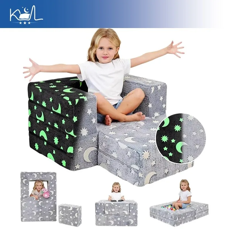 Multifunctional Kids Sofa Bed Foldable Toddler Couch Export Stock Clearance High Quality Compression Packing Boneless Couch