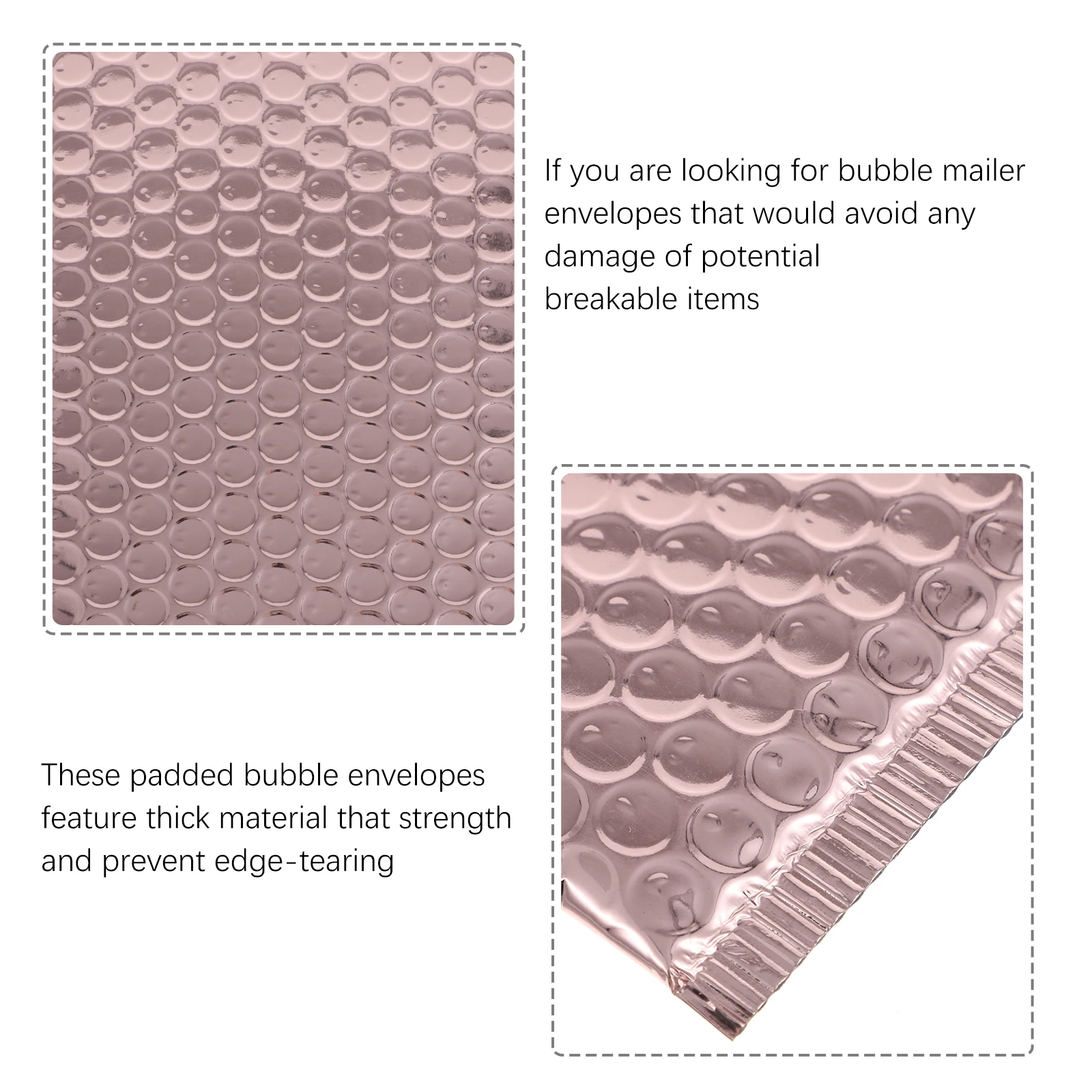 

25pcs 20x15CM Bubble Mailers Self Seal Aluminum Film Padded Envelopes Strong Adhesive Rose Packaging File Folders