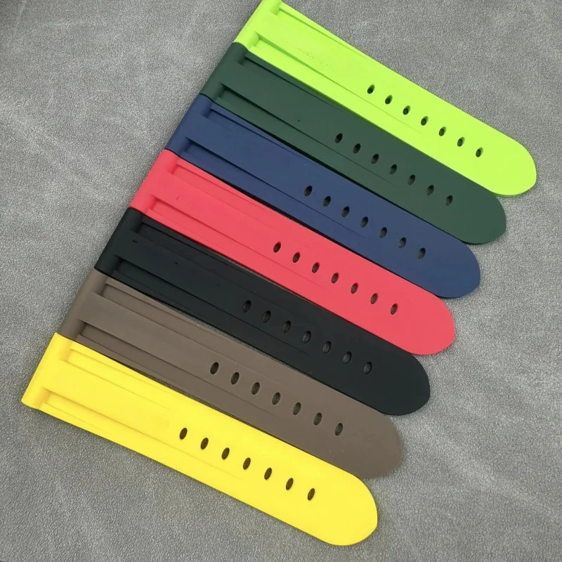 Cinturino in gomma morbida adatto per accessori cinturino Panerai per cinturini pam111/441/389 24mm con fibbia Tang