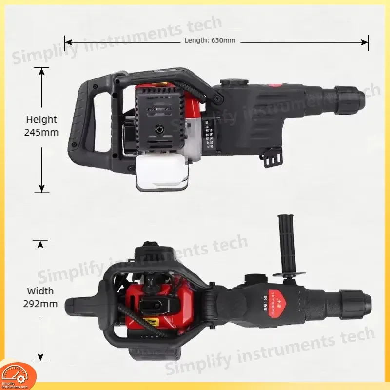 Rotary Hammer Drill 4 Stroke Single Cylinder Air Cooled Concrete Crusher Heavy Duty Demolition Jackhammer Multi