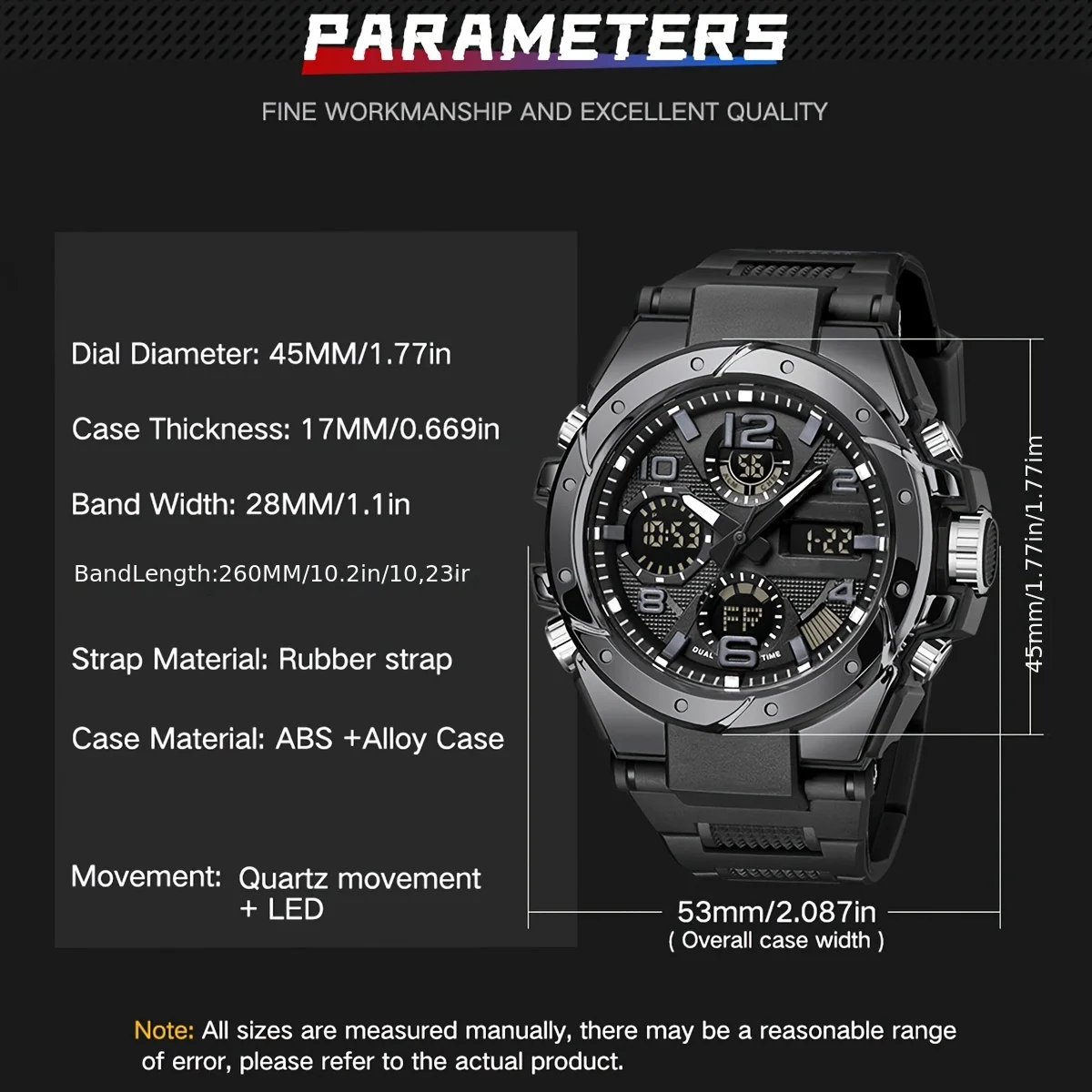 ساعة رياضية رجالية عصرية جديدة، ساعة إلكترونية متعددة الوظائف للمراهقين والطلاب