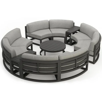 

Aluminum Frame Round Garden Sofa Set For Outdoor Patio Hotel Villa Outside