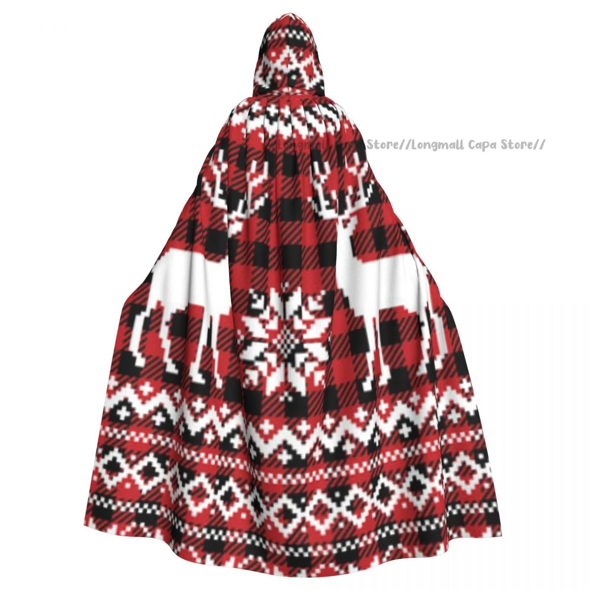 

Cosplay Medieval Costumes Buffalo Plaid Hooded Cloak Capes Long Robes Jackets Coat Carnival