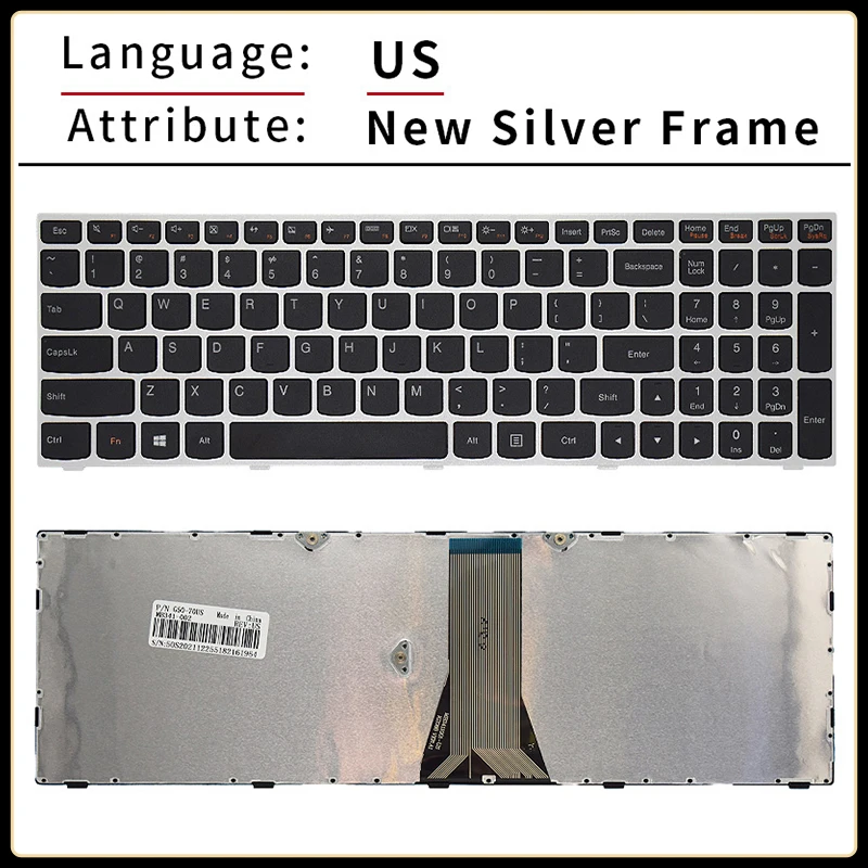 US/RU/Russe Clavier D'ordinateur Portable Pour Lenovo G50 Z51 N50 B50 B51 M51 Z50 V2000 V4000 FLEX2-15 300-15ISK E51-80 Y50C B70 B71-80