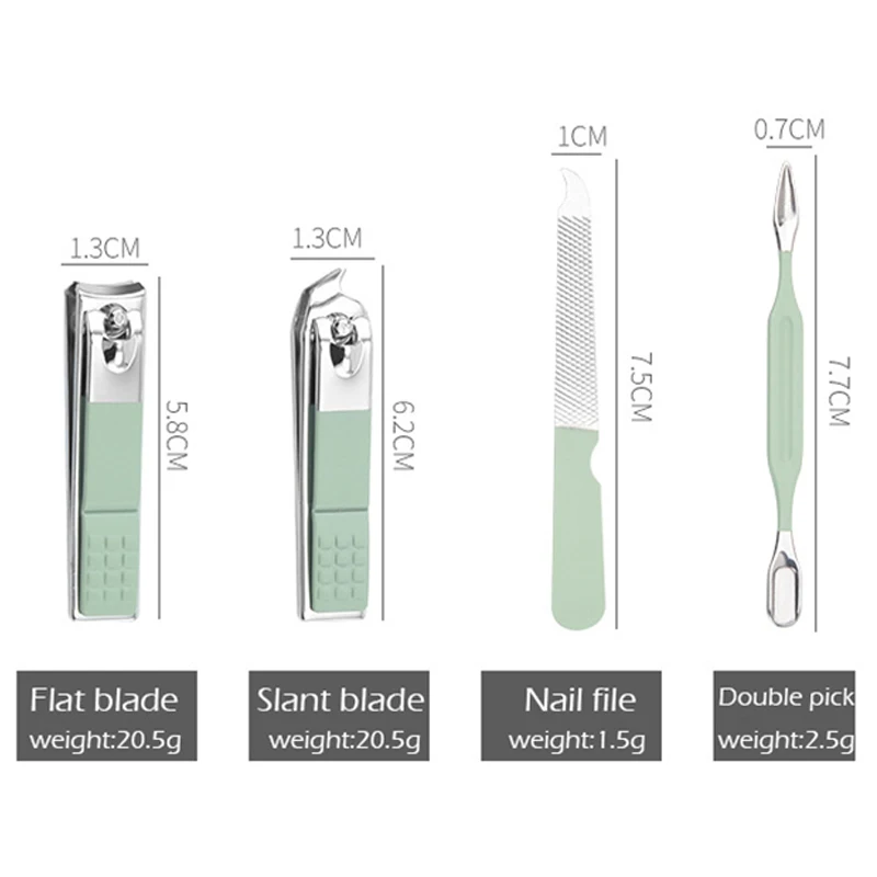 Ensemble de manucure 7 en 1, Kit pratique professionnel avec étui en cuir, coupe-ongles en acier inoxydable, outil de soins personnels