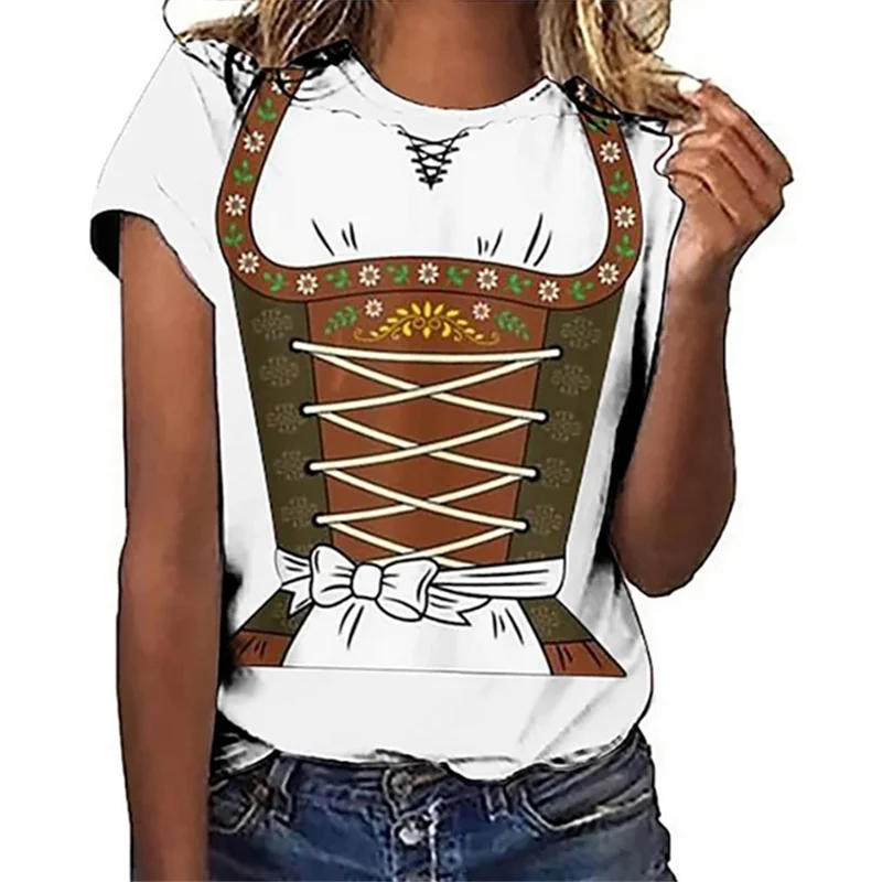 Fashion Men Women T-shirt Funny Graphic Oktoberfest Beer Bavarian Style Tee Shirts Unisex Casual Y2k Oversized Female Clothing