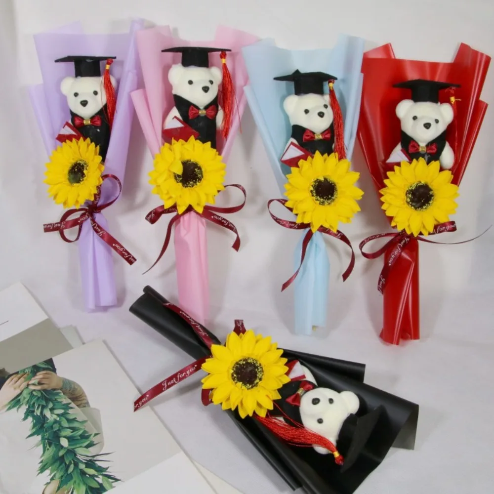 Chic Bouquet Decoration Bear Bouquet Graduation Gift Animal Bouquet Cartoon Lovely Bear Birthday Party