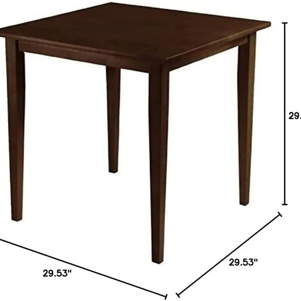 Antique Walnut Transitional Solid Wood Square Dining Table