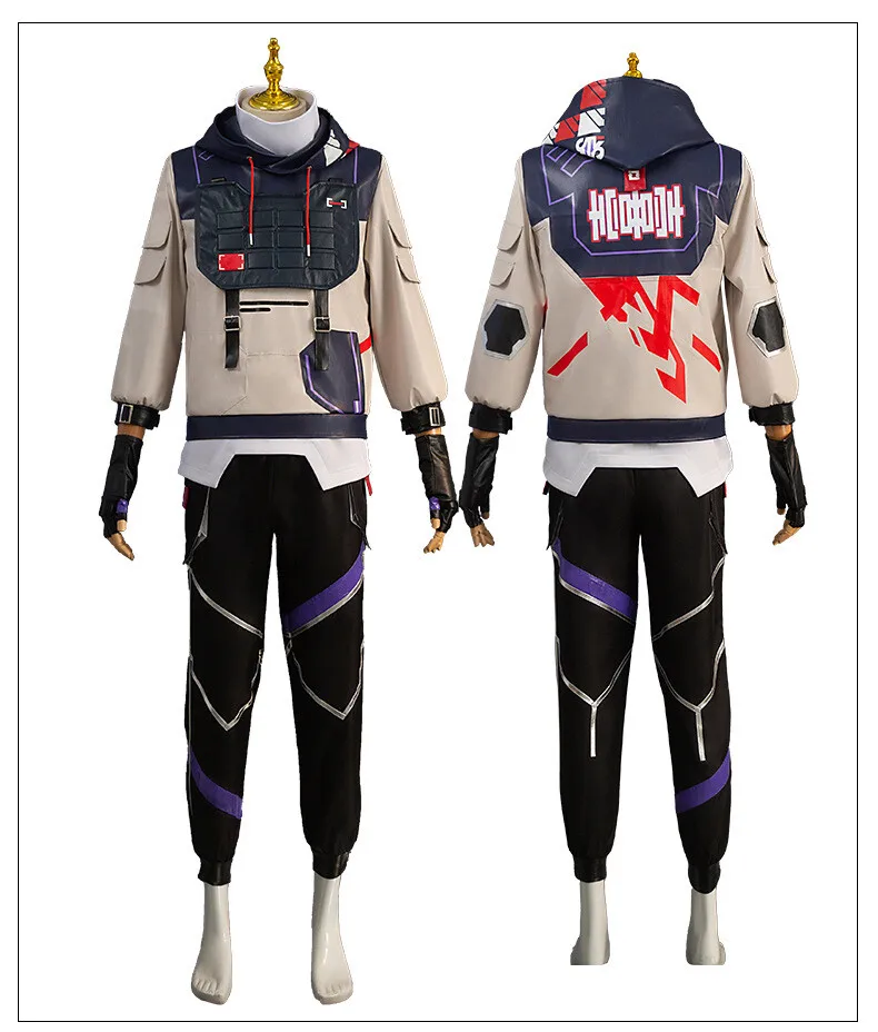 

Fulujiacos Cosplay ISO Costume Hoodie Pant Vest Uniform Full Set