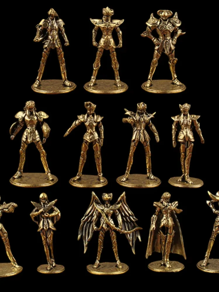 Saint Seiya – figurine en cuivre massif rétro, 5cm, douze signes du zodiaque, modèle vierge, jouet, jeu de société, ornements en laiton, cadeau de collection