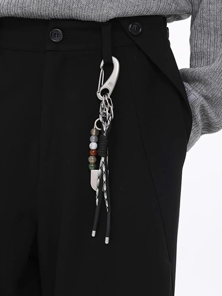 Chic Multi-Color Keychain Jewelry Accessories for Men Women, Beaded Key Pendant with Strong Hook & Smooth Cord, Functional Bag C