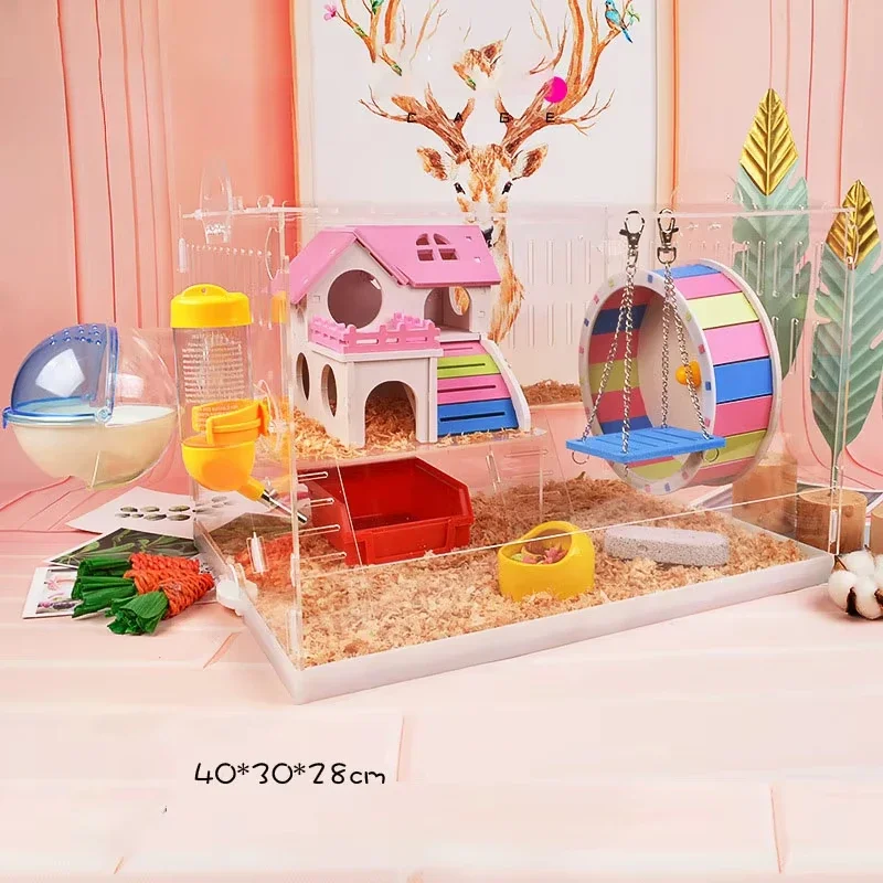 Cute hamster cage big transparent acrylic