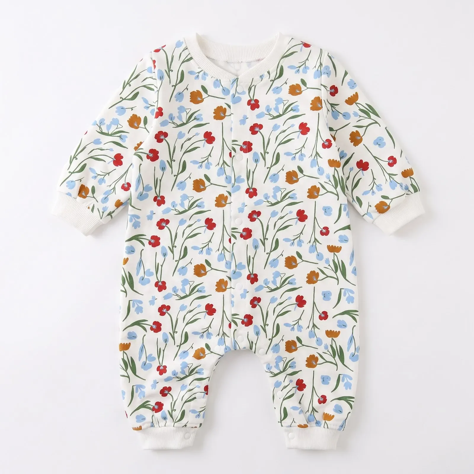 Niedliche Blumen-Overalls für Kleinkinder Frühlingskleidung Herbst Baby Mädchen Strampler Langarm – Detail 5