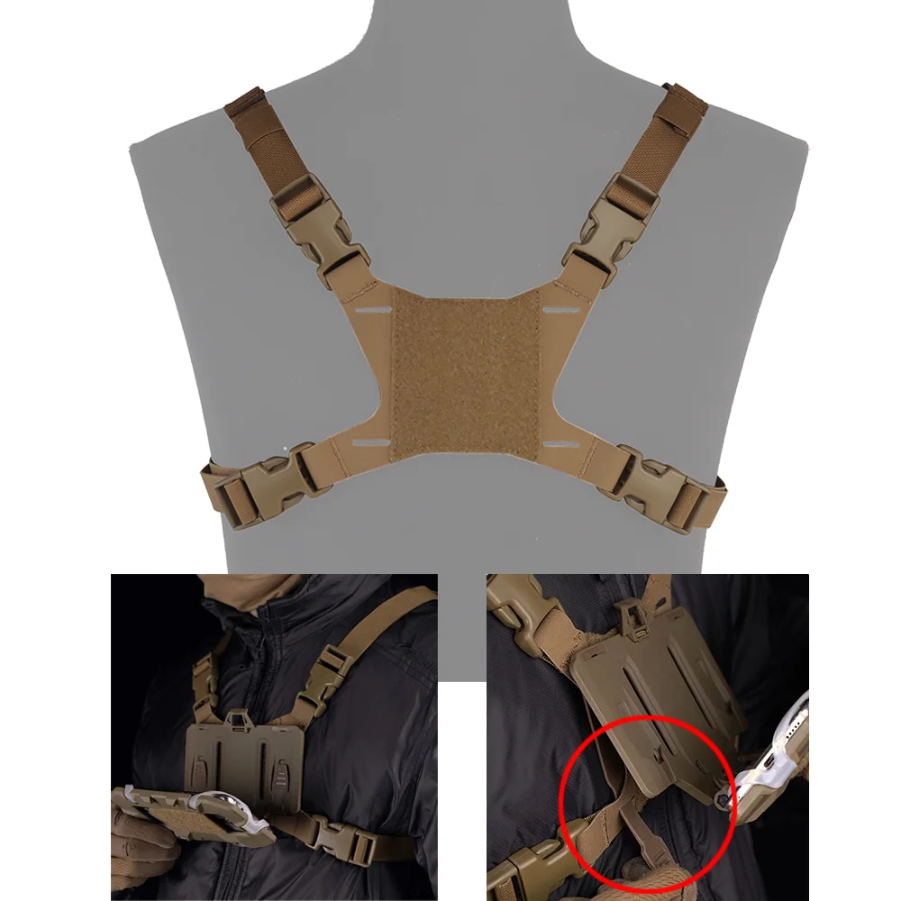 Tactical Chest Mount Harness Strap Mobile Phone Navigation Holder Fixing Cellphone Bracket Fix Molle Portable Lightweight