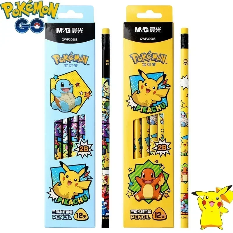 Pokemon Pencil 2B/HB Pencil Children Cartoon Anime Student Stationery School Supplies Pencils Pikachu Figure Kids Toys Gifts