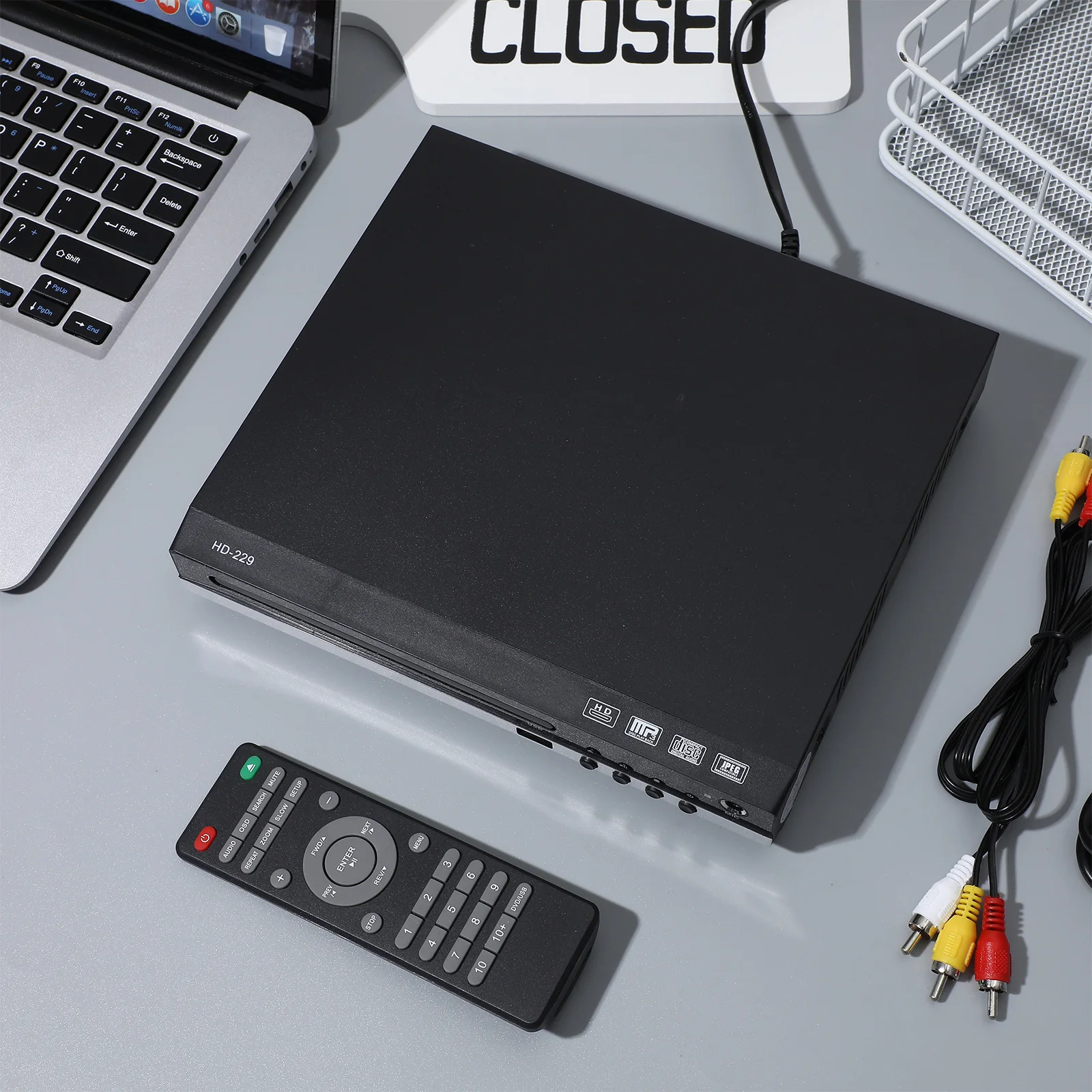 Player Multi Format Support Dvd Vcd Portable Compact Design Easy Operation Remote Control Included for Home