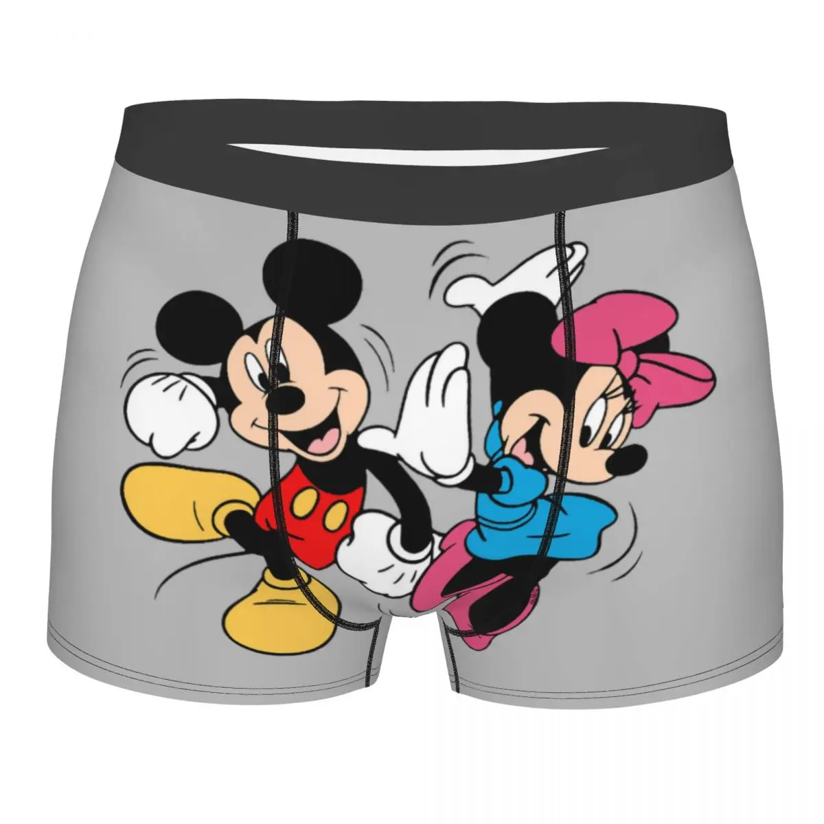 Custom Mickey Mouse Minnie Underwear Male Print  Cartoon Boxer Briefs Shorts Panties Breathable Underpants