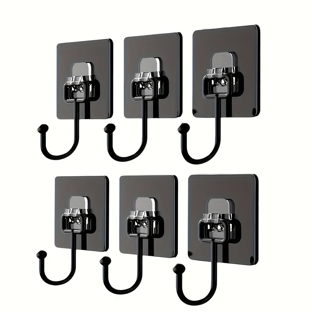 5/10Pcs Large Hooks For Heavy Duty Waterproof Adhesive Wall Hooks Nail-Free Transparent Waterproof Hooks For Kitchen Bathroom