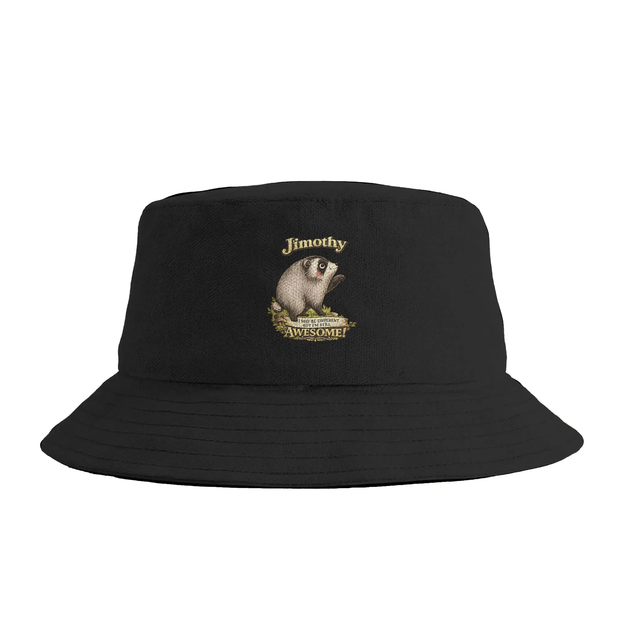 Jimothy The Raccoon Different Awesome Bucket Hat Summer  Retro Fisherman Hats For Unisex Portable Fishing Caps Hawaii Visor Hats