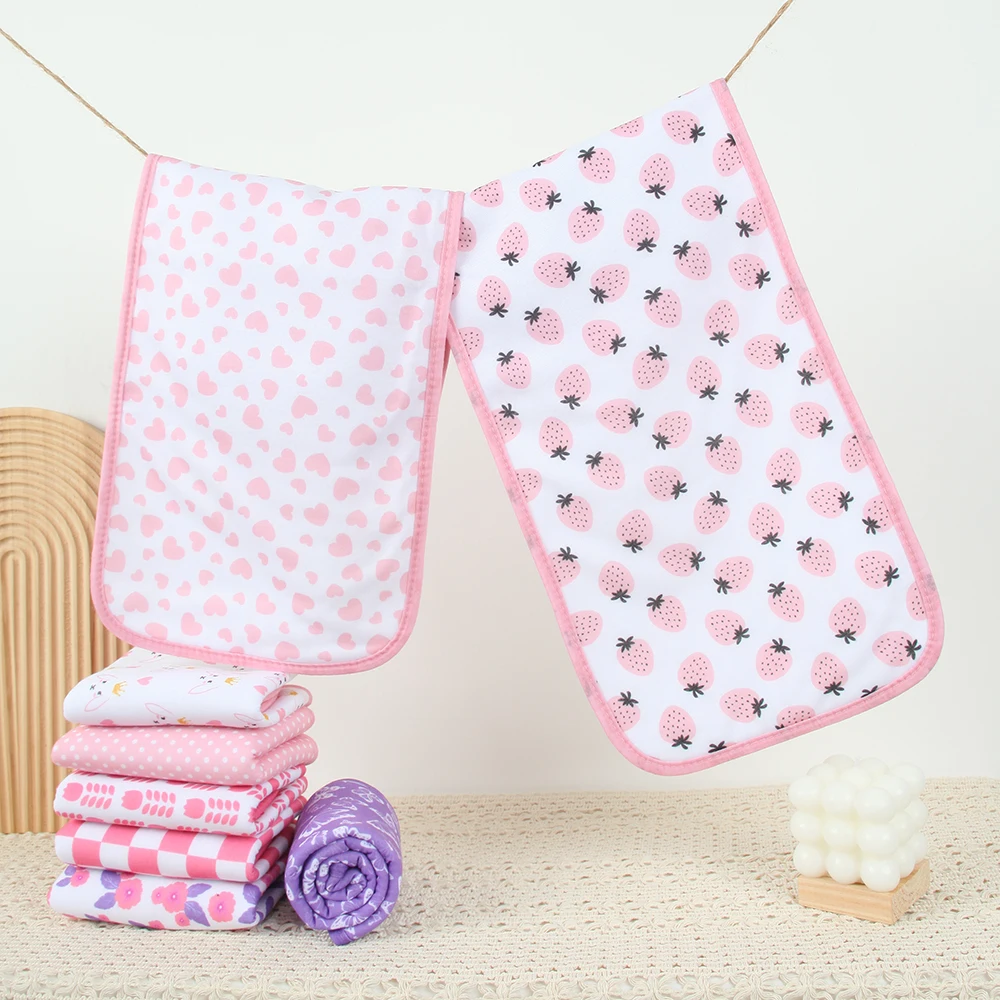 

8 Pack Large Baby Girls Burp Cloths, Extra Absorbent Newborns Burping Rags, Soft Baby Care Infant Accessories(Cute Printed)