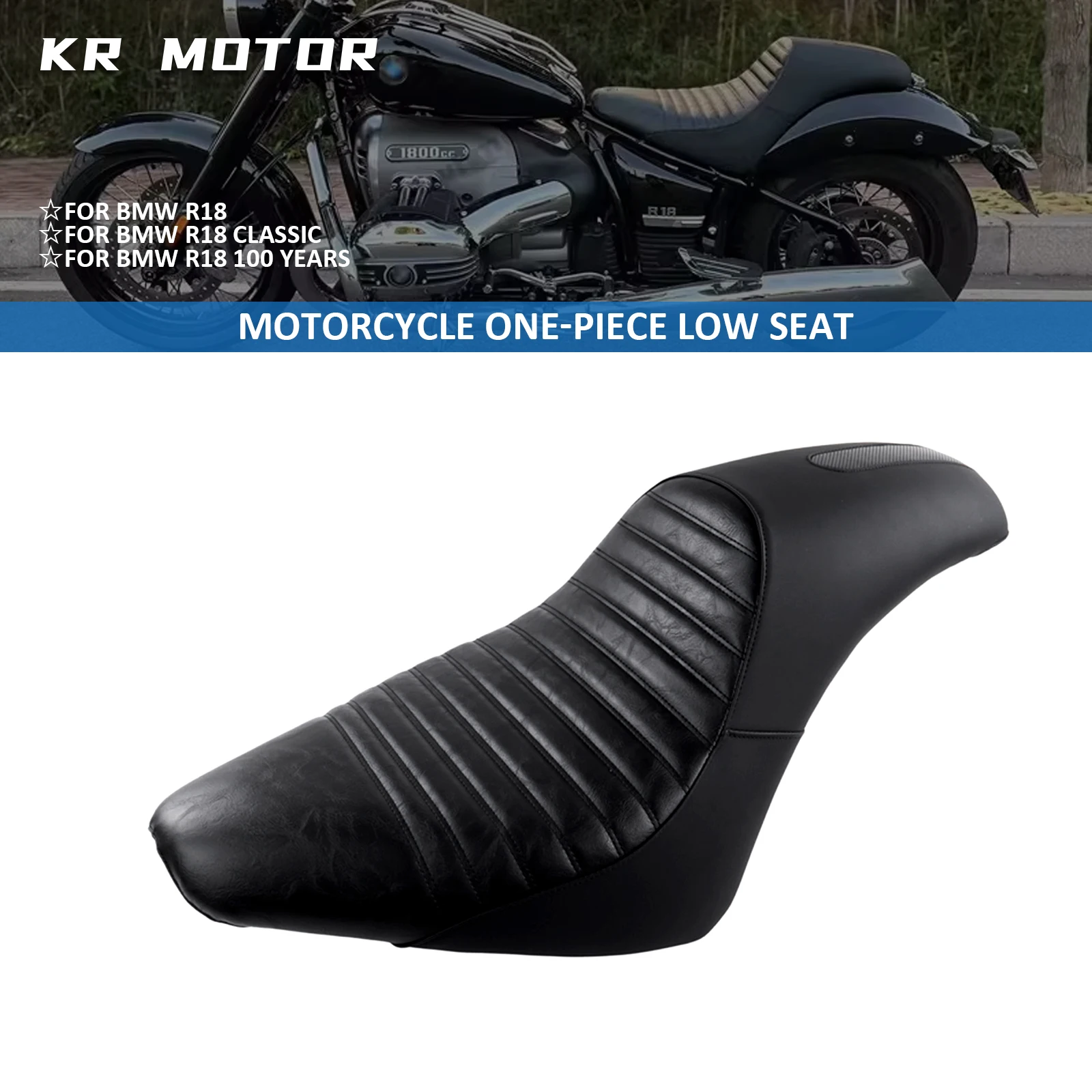 

One-Piece Low Seat Fit For BMW R 18 100 Year R18 Classic 2020 2021 2022 2023 Driver Passenger Pillion Fastback Seat Rider Saddle
