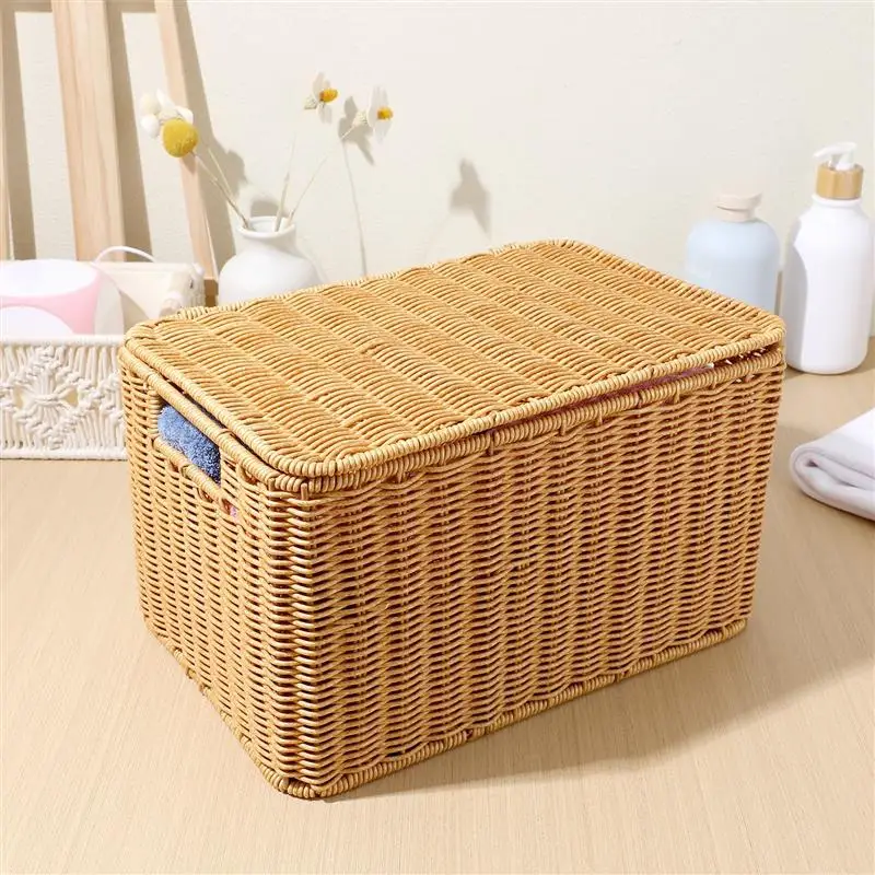 

Cube Storage Boxes with Lids and Metal Frame Woven Storage Multipurpose Sundries Basket Tool Basket Storage Bin Decorative