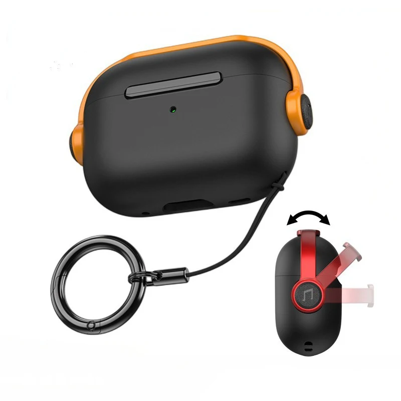 For Airpods Pro 3 Case Safety Lock Wireless Headset Silicone Earphone Cases Cover For Apple Airpods 4 3 2 1 Music Headset Design