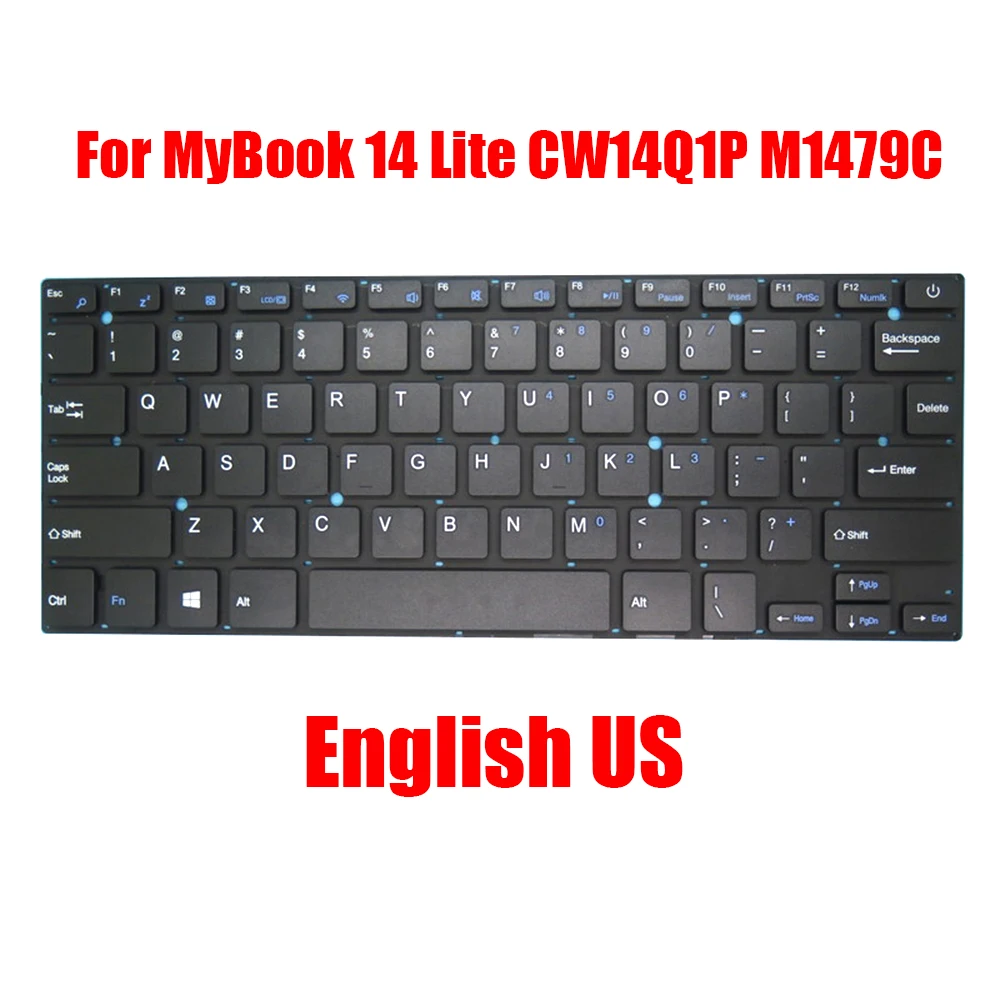 

New Laptop Replacement Keyboard For Axioo For MyBook 14 Lite CW14Q1P M1479C English US Black Without Frame