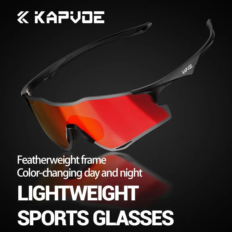 Kapvoe جديد الرجال النظارات الرياضية خفيفة الوزن نظارات الجري UV400 النساء النظارات الشمسية اللونية ركوب الدراجات نظارات نظارات المشي لمسافات طويلة #5