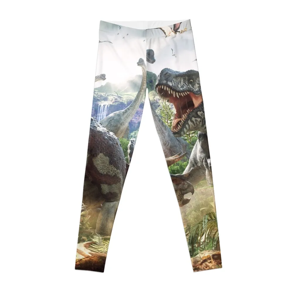 

Dinosaur Battle Leggings Tight fitting woman for physical gym wear gym's clothing Womens Leggings