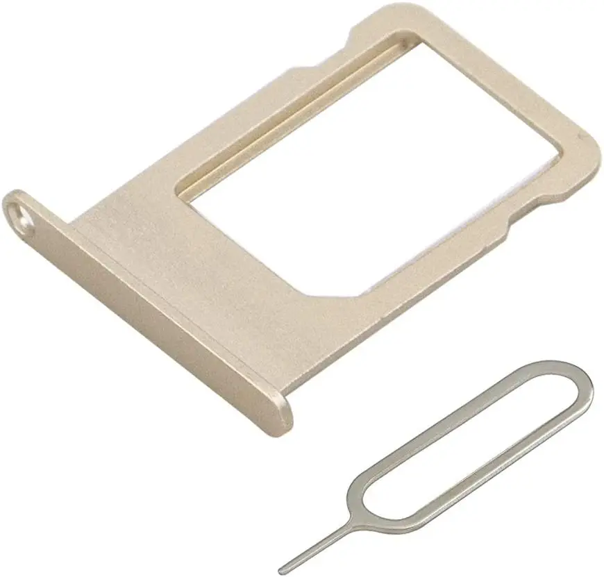 Sostituzione del supporto del vassoio dello Slot per schede SIM in metallo compatibile con iPhone 6s Plus 2015 - Incl. Pin SIM per modello A1634,A1687,A1699