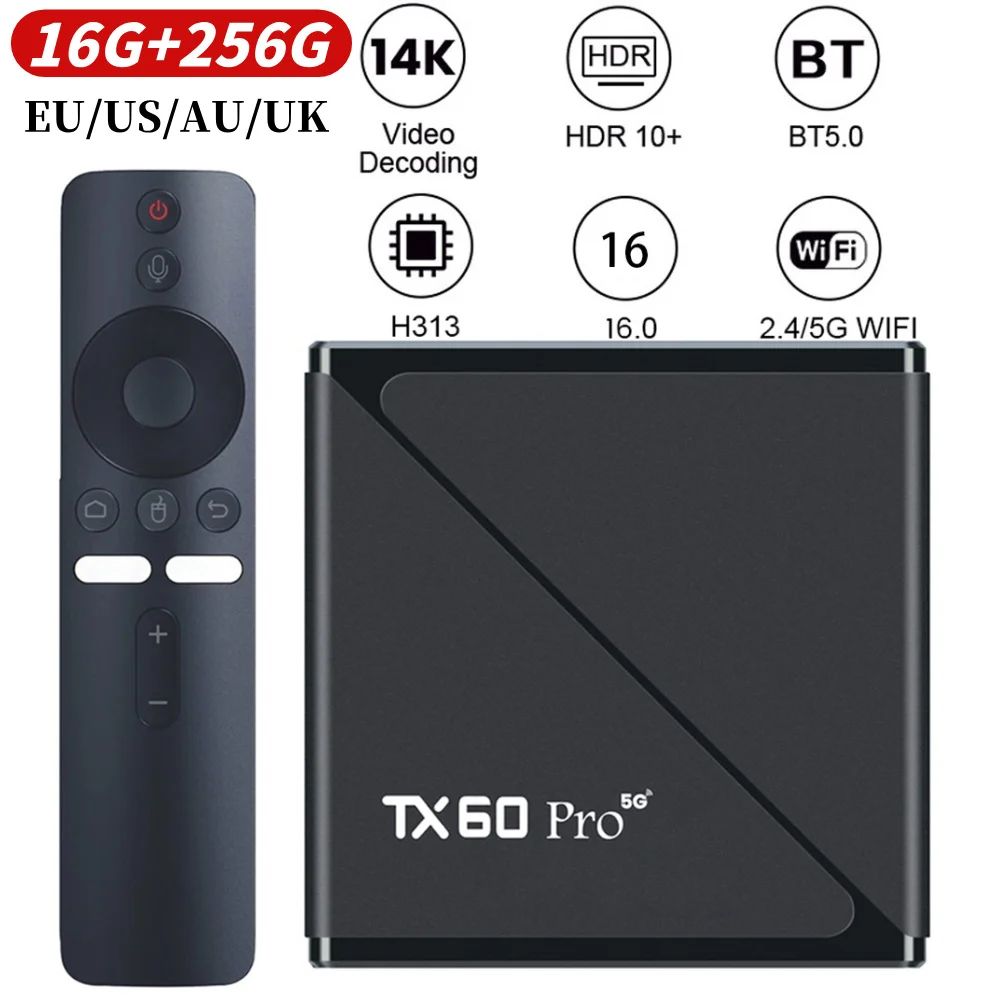 TV Box Android 16 16GB 256GB Media Player 14K 2.4G/5G Dual WiFi Set Top Box Android Box