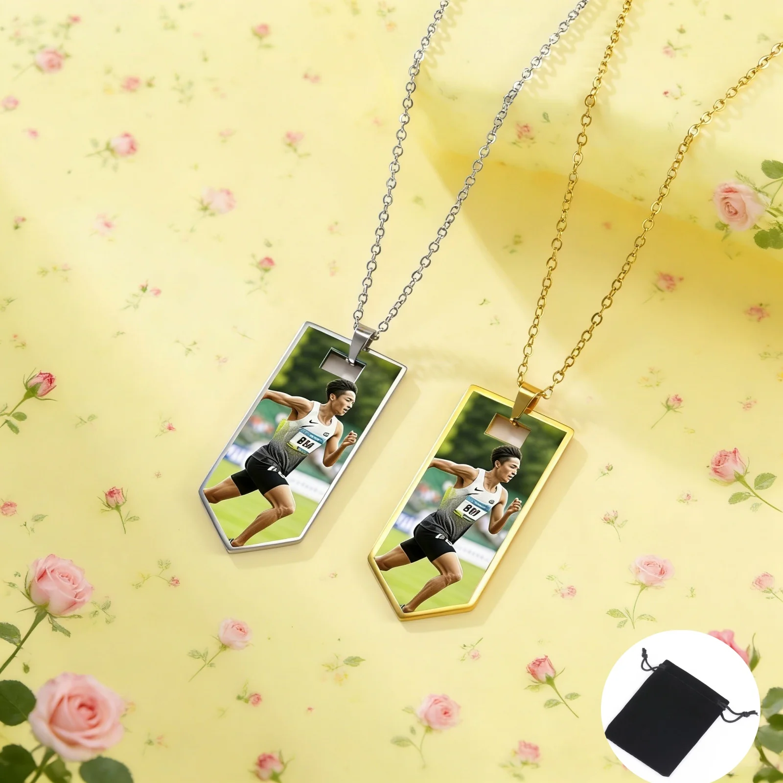 Customized photo picture long pendant necklace stainless steel fashion personalized photo necklace couple jewelry