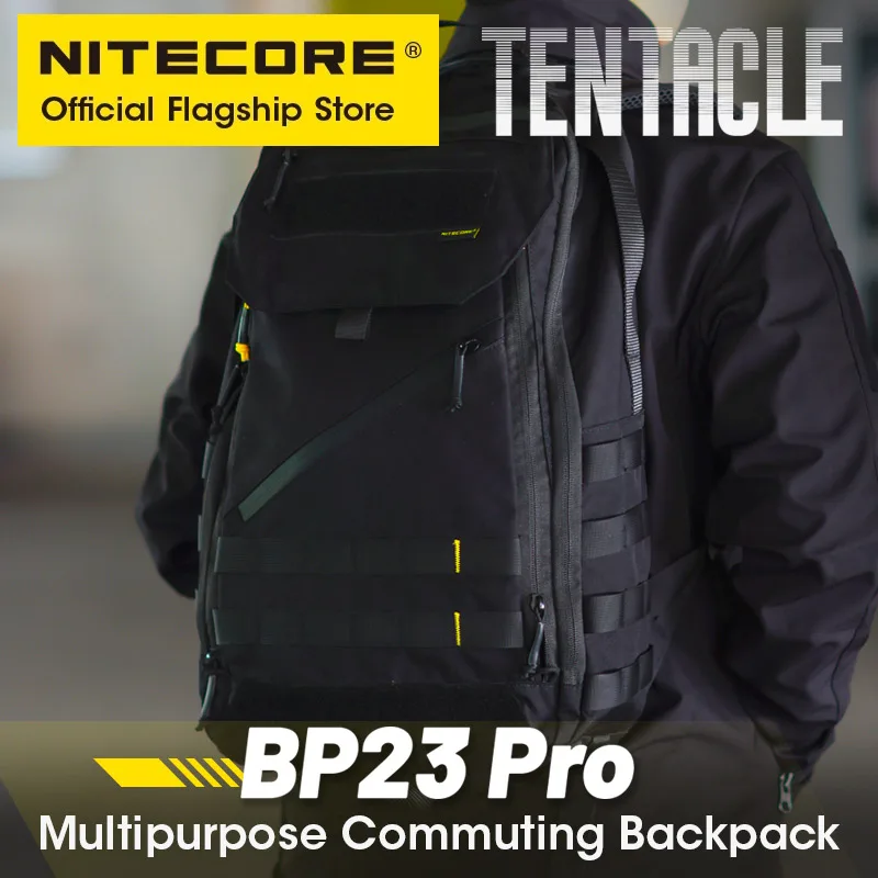 NITECORE BP23 PRO 23L Commuter Backpack 500D Fabric Overnighter Trekking Fishing Sport Molle System for 15.6\