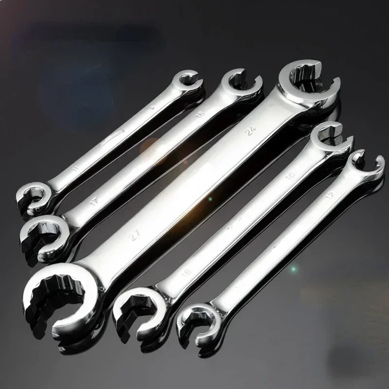 

Oil Pipe Flare Nut Wrench Open Ring Double Head Spanner High Torque Mirror Torque Wrench Hand Tool Brake Wrench for Car Repair