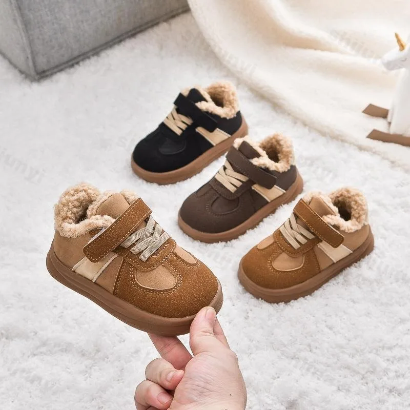 2025 شتاء جديد Pulsh موضة الاتجاه أحذية رياضية غير رسمية للأطفال المضادة للانزلاق الدافئة الأولاد الفم الضحلة تنوعا الثلوج أحذية رياضية #1