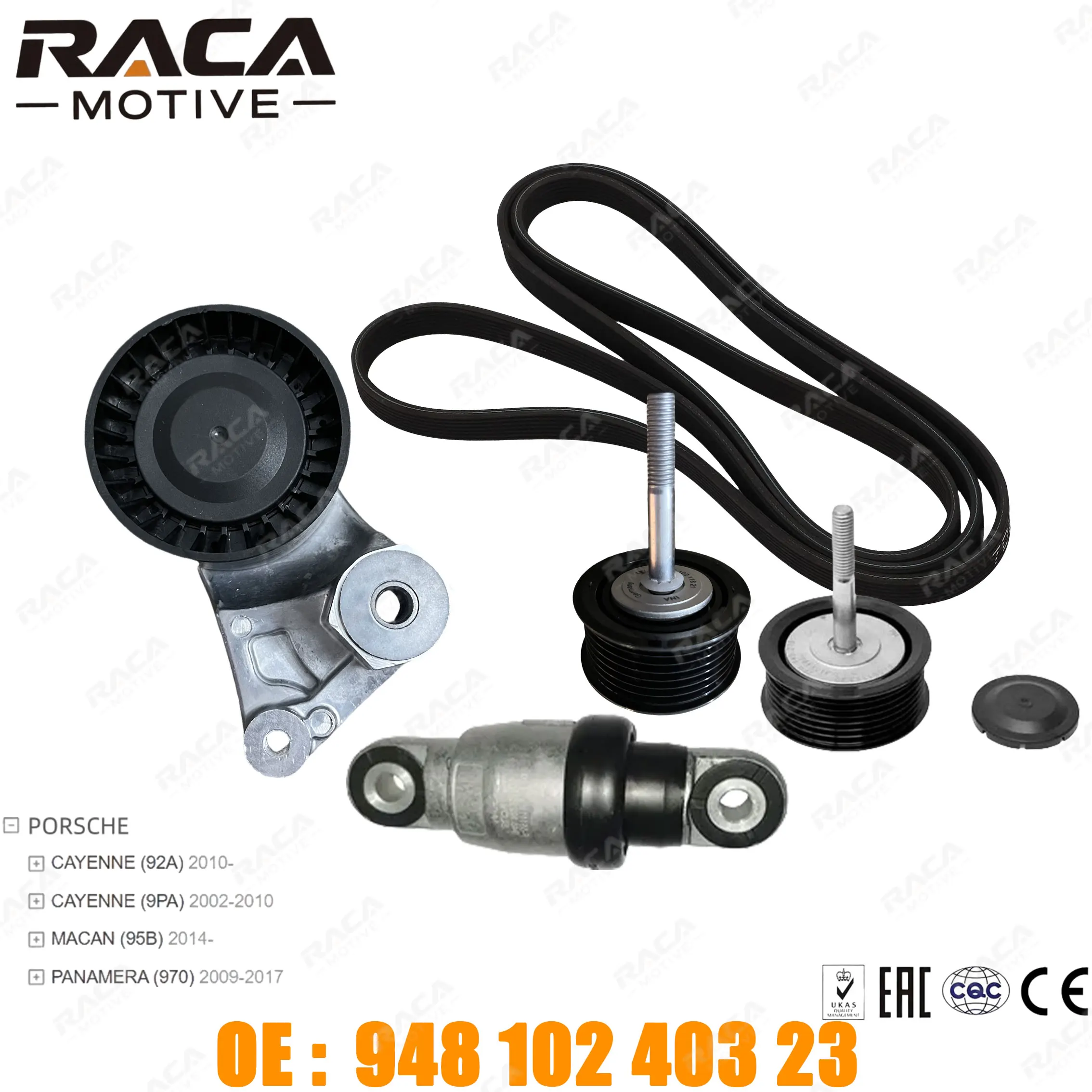 5Pcs Triangle Wedge Belt Tensioner Set for Porsche Cayenne(92A/9Pa) Macan(95B) Panamera(970) 94810240323 94810226121 7Pp903137 7Pp145276