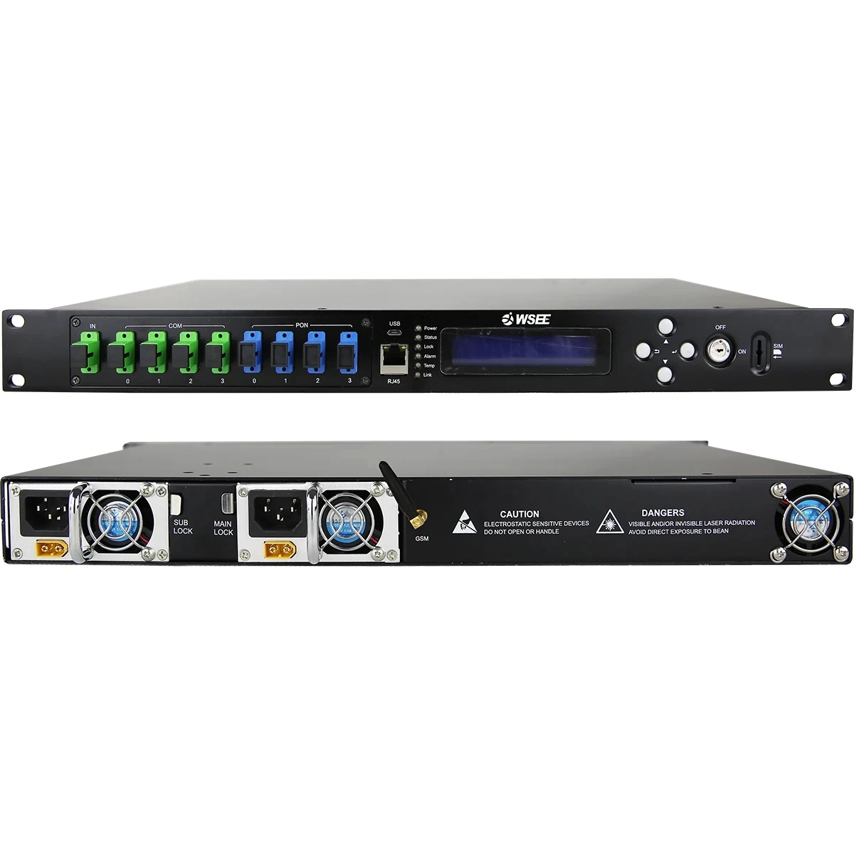 1550nm High Power Er/Yb Gedoteerde Vezelversterker 4/8/16/32*23db + WDM EDFA CATV Netwerk FTTH Optische Transmissie Apparatuur