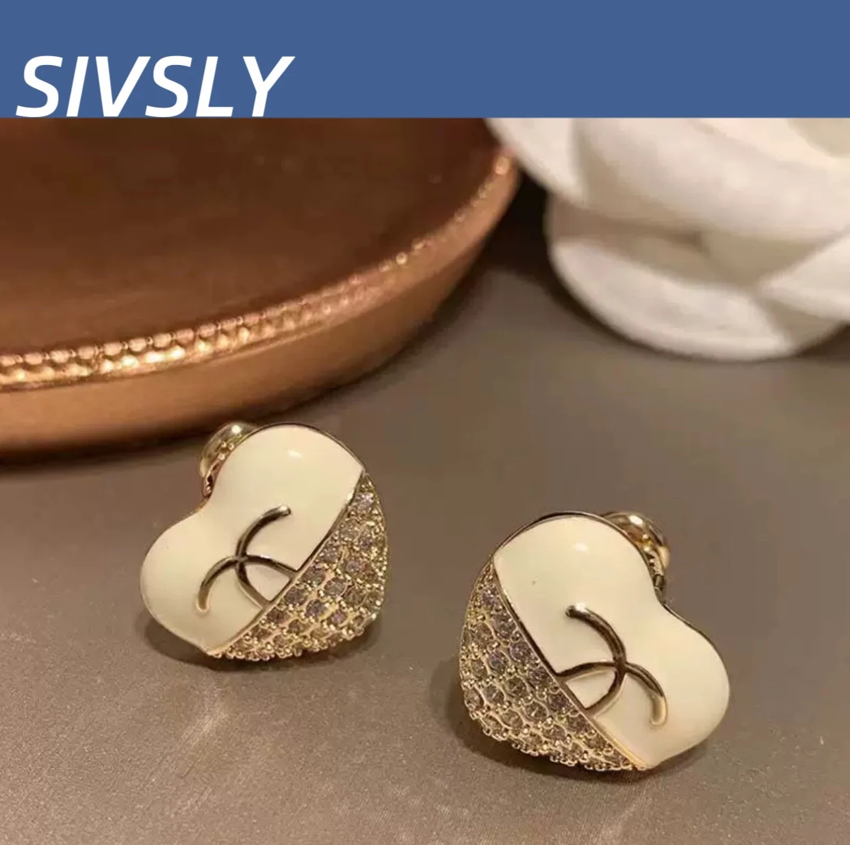 

French oil drop earrings for women, luxurious, hot-selling, high-end, fashionable, versatile, sweet temperament, delicate earrin