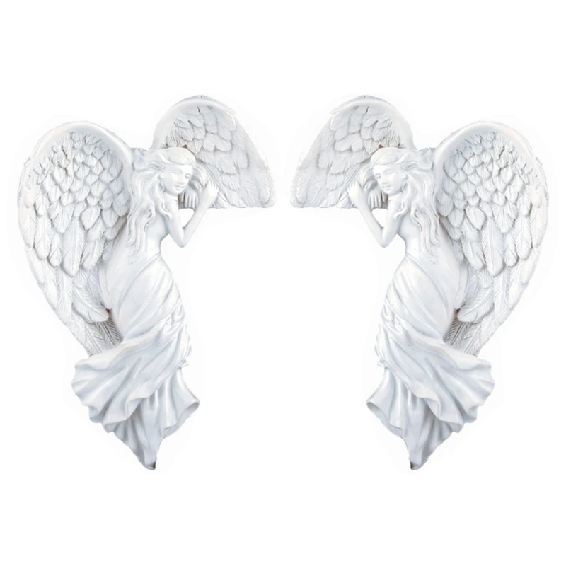 Right Left Corner Angel Statue 1 Pair Household Decorative Art Crafts for Home Bar Restaurant Church Decoration